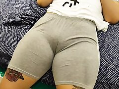 My stepmom's taut stretch pants seduced me to fellate her pussy