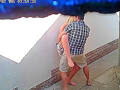 Cctv camera caught couple romping outside public restaurant