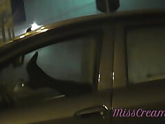 Sharing my superslut wifey with a stranger in truck in front of voyeurs in a public parking plenty of - MissCreamy