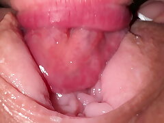Torrid slit licking and close up white-hot fuck with roommate in jammies