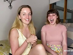 Girl/girl Duo Play in the Library