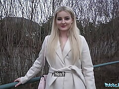 Public Agent Sizzling Ash-blonde from California Deepthroats and Drills a Gigantic Euro Cock