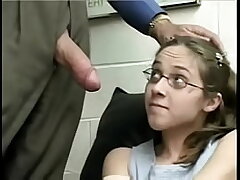 Nerdy teen fucked