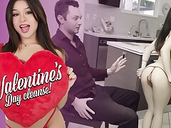 Daughter In Red Lingerie Mickey Violet Bangs Her Stepdaddy On Valentine's Day - Familystrokes