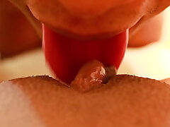 Close up Poon Gobbling Fat love button slurping until Climax POV Khalessi 69