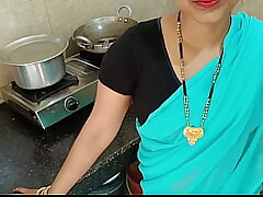 Freshly married housewife was conversing with hubby and getting plow with step-brother in kitchen in rear end fashion sloppy hindi audio