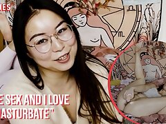 Ersties - Cute Babe From China Rubs Her Shaved Coochie Before Grasping a Faux-cock
