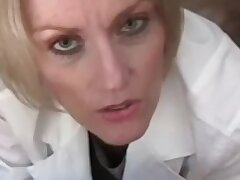 Amateur blond stunner plays the medic in this medical dream