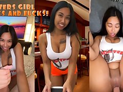 Tearing up the Whorey Funbags Waitress!