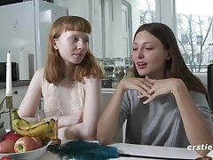 Ersties: Amateur Lesbian Duo Have fun With Ice