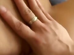Horny platinum-blonde takes jizm