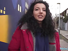 Public Agent Teen gets fucked after loosing at rock paper scissors