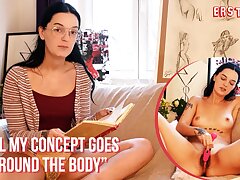 Ersties - Pinko Strokes With a Vibrator While Reading Her Writings