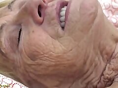 gross 90 years aged grandmother deep boinked