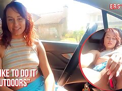 Ersties - Exhibitionist Serina Gets Off In Her Van