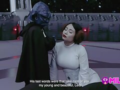 Parody Star wars: Master YODA ravages the sizzling princess Leia
