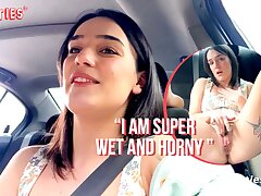 Ersties - Super hot American Babe Gets Off While In Her Car