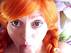 I beat her in her fave game so I got to face penetrate her.