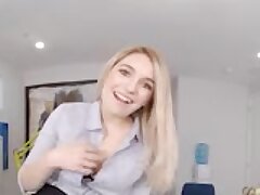 Busting Secretary's Kinky Actions Earns Her A Cum On Her Pussy