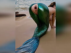 A stranger fucked a mermaid rock-hard on the beach and destroyed her tender asshole gaping with rock-hard ass fucking outdoors - porn AI generated