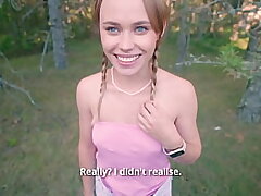 Fucking my stepsister's labia in nature because I got a hard-on at the look of her naked ass