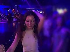 Porked beauty in all holes in the toilet of a nightclub