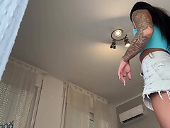 Behind the Scenes of a Stunning Underwear Attempt on Haul which will turn into Fake Porn Audition with a Taut Cooter Puny Brown-haired