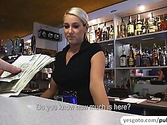Super magnificent Lenka gets fucked in club and receives goopy facial cumshot