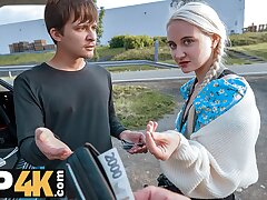 HUNT4K. Splendid light-haired Daruma Rai abandon her photographing job in sake of Hunter’s humungous cock