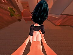 Point of view Fubuki Tatsumaki demonstrates me her ass so I don't stop until I pack her with spunk
