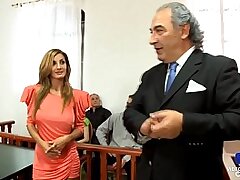 These beautiful sluts get ravaged in front of the judge in court