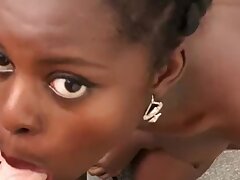 Dark-hued damsel picked up in launderette for anal sex