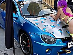 Stopping the ass at the car expo, with garter belt and pigtails (Sailor pussy) by Hyperversos