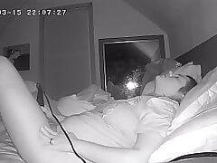 Cougar Jackhammers Clitoris Before Bed Spy Cam