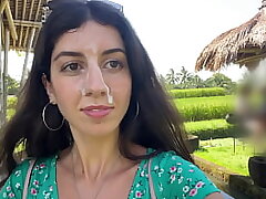 Public Cumwalk in Cafe , Slurping Pasta Carbonara with Seed on Face