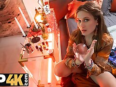 DEBT4k. Steamy girl got rid of her debt with her magical tits. Steamy sex with Una Pixie & Turn down Lou