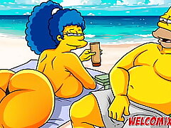 Drowning it deep in the sand! Cuckold on her hubby on the beach! Simpsons comics
