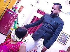 Husband shares his innocent wife with his friend ( Full threesome movie )