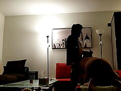 Ass up door open bottom is bareback fucked by latino bull who cums three times