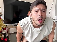 Horny stepson provokes stepfather until he gives him cock in the ass leaving it open and impregnating him