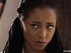 Ebony teen saving house from banker