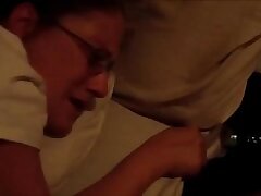 Babe with glasses fucked from behind