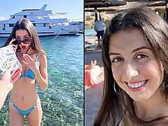 Public pickup - Sex for money with a beautiful lady, agreed to walk with sperm on her face - Cumwalk