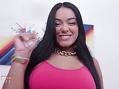 Young Brazilian slut Monique Bastos enjoys threesome with 2 huge cocks ( Anal 0% Pussy )