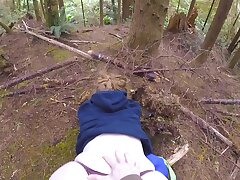 Humungous juicy backside taunting and fucked in the forest