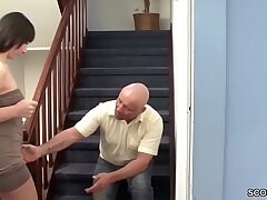 Step dad fucks his horny little in the hallway