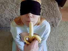 Cheated Silly Step Sister in blindfolded game, but I think she liked it