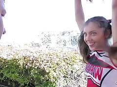 Petite Cheerleader Teen Elena Koshka tricked her older Coach to Fuck when home alone