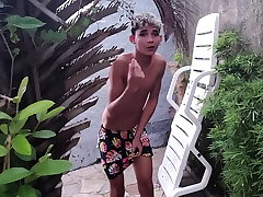 Stepmother seduces her STUDENT with her huge ass. Little virgin jerk-off brother is spying on that public sex with 2 STUDENTS (see closed