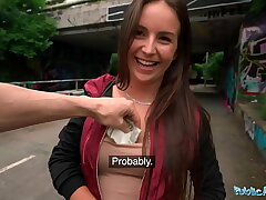 Public Agent Lenna Ross loves getting her pussy fucked hard in a tunnel